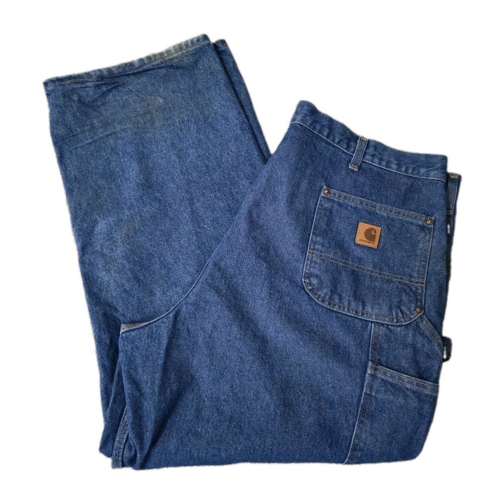 Carhartt B73 DST Double Knee Logger Denim Jeans Pants Mens 42x30 Loose Original